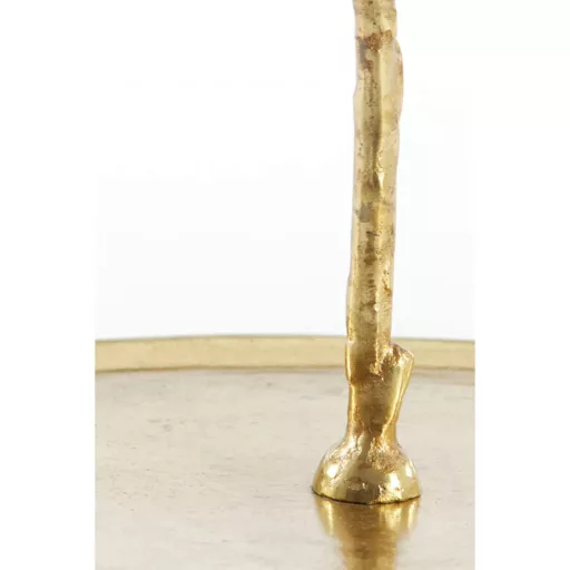 Arany színű aluminium dekor kínáló tál 30,5x27,5x31cm