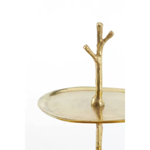 Arany színű aluminium dekor kínáló tál 30,5x27,5x31cm