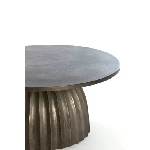 Matt sötétbarna színű dohányzó asztal lamella bordázott mintával