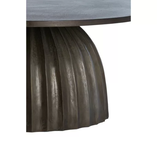 Matt sötétbarna színű dohányzó asztal lamella bordázott mintával