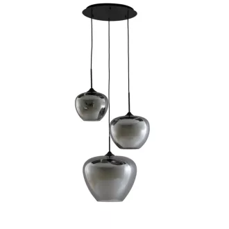 Króm színű üvegbúrás, design  függeszték
