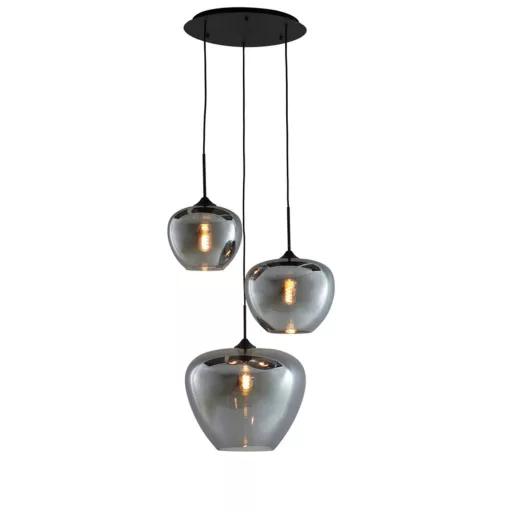 Króm színű üvegbúrás, design  függeszték
