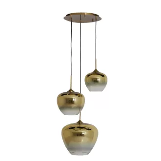 Arany/Króm színű üvegbúrás design 3-as függeszték