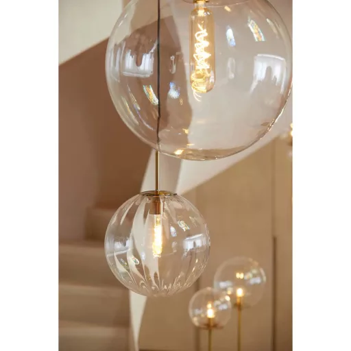 1-es Áttetsző bordázott üvegbúrás design függeszték