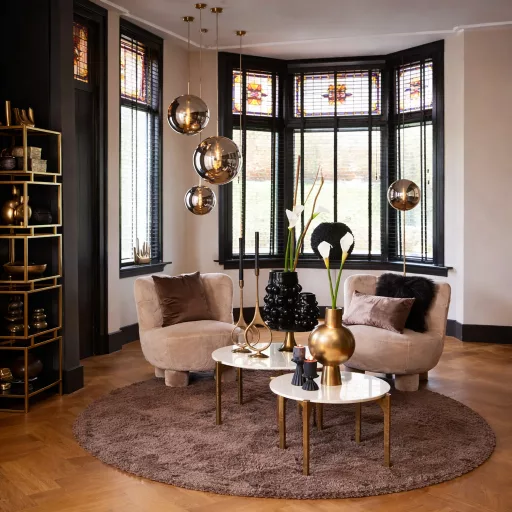 króm színű üvegbúrás, tükör hatású design függeszték