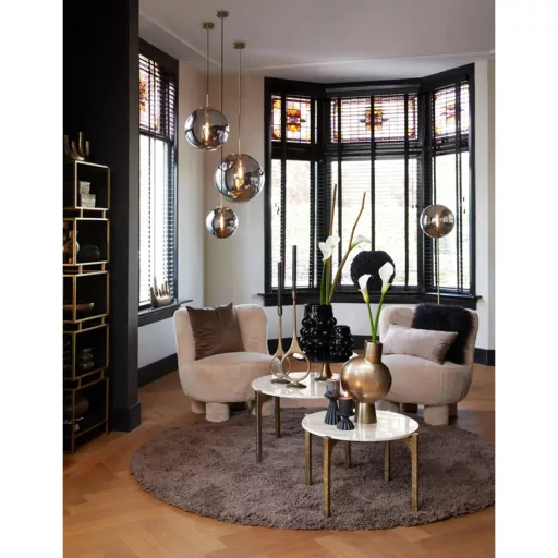 kKróm színű üvegbúrás design függeszték