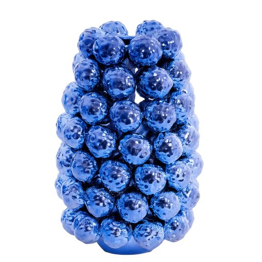 Különleges kék metálfényű váza 28cm