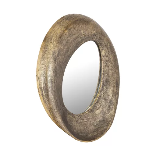 Különleges organikus formájú, antik arany keretes dekor tükör