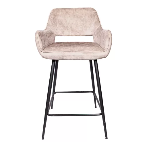 Khaki árnyalatú, design bárszék –Fekete fém lábakkal