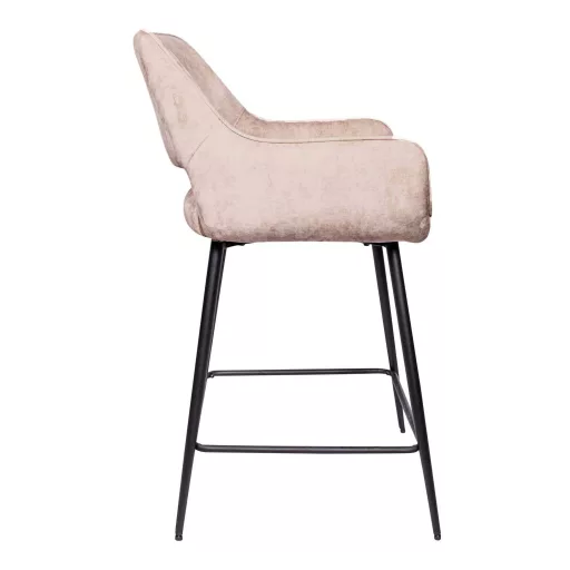 Khaki árnyalatú, design bárszék –Fekete fém lábakkal