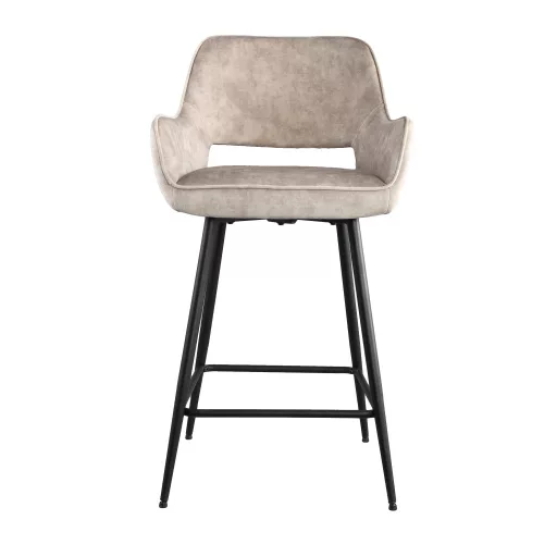 Khaki árnyalatú, design bárszék –Fekete fém lábakkal