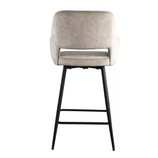 Khaki árnyalatú, design bárszék –Fekete fém lábakkal