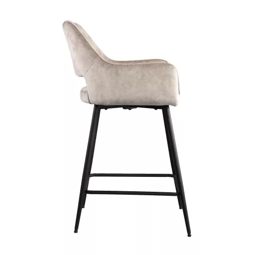 Khaki árnyalatú, design bárszék –Fekete fém lábakkal
