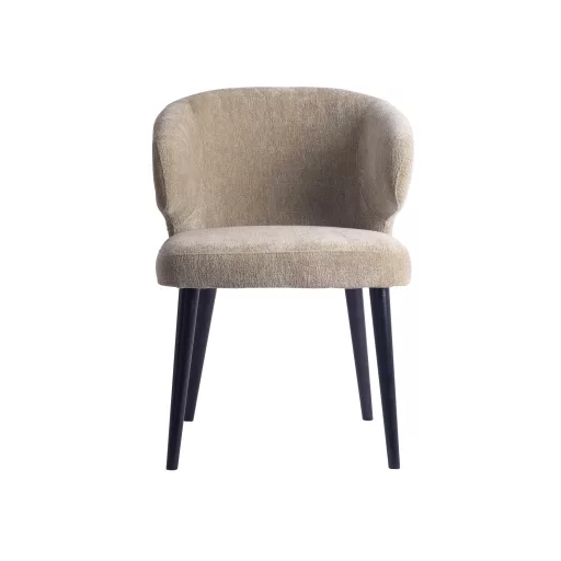 Karfás design szék – Krém kárpitozás, fekete lábakkal