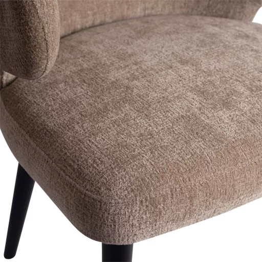Karfás design szék – Krém kárpitozás, fekete lábakkal