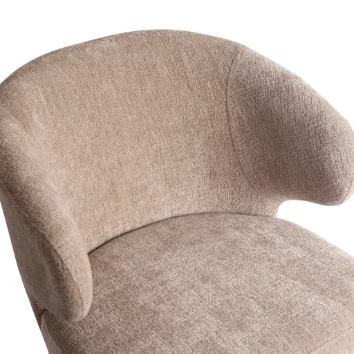 Karfás design szék – Krém kárpitozás, fekete lábakkal