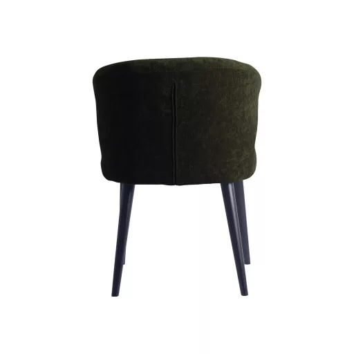 Karfás design szék – Olívazöld kárpitozás, fekete lábakkal