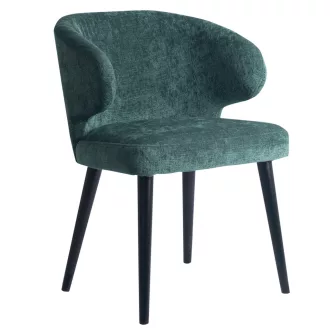   Karfás design szék – Zöld kárpitozás, fekete lábakkal