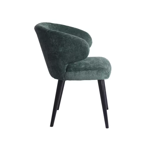 Karfás design szék – Zöld kárpitozás, fekete lábakkal