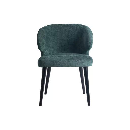 Karfás design szék – Zöld kárpitozás, fekete lábakkal