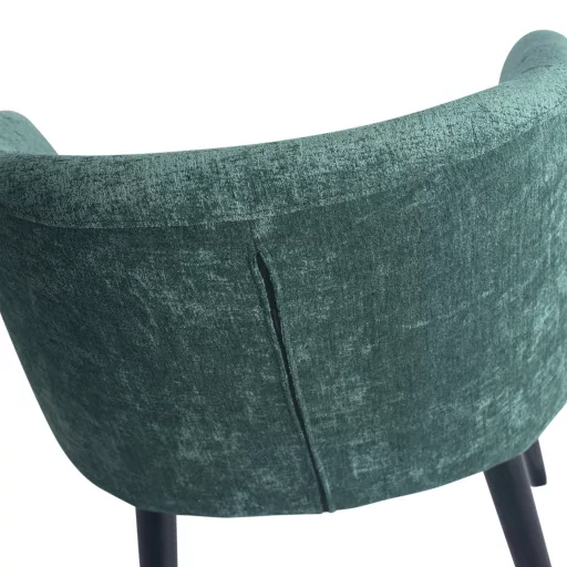 Karfás design szék – Zöld kárpitozás, fekete lábakkal