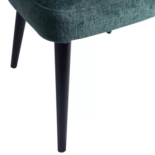 Karfás design szék – Zöld kárpitozás, fekete lábakkal