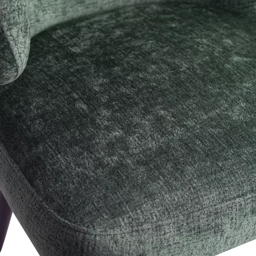 Karfás design szék – Zöld kárpitozás, fekete lábakkal