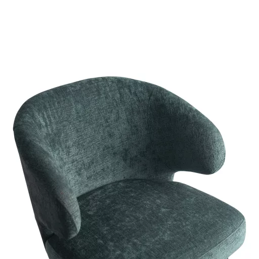 Karfás design szék – Zöld kárpitozás, fekete lábakkal