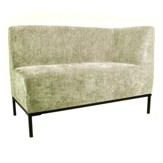   Modern krém színű designer kanapé , jobb karos  fekete fém lábakkal – kárpitozott nappali kanapé minimalista stílusban