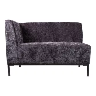   Modern antracit szürke designer kanapé , bal karos  fekete fém lábakkal – kárpitozott nappali kanapé minimalista stílusban