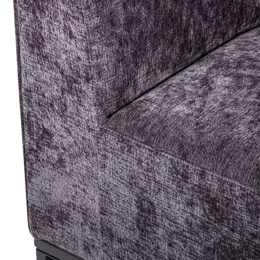 Modern antracit szürke designer kanapé , jobb karos  fekete fém lábakkal – kárpitozott nappali kanapé minimalista stílusban