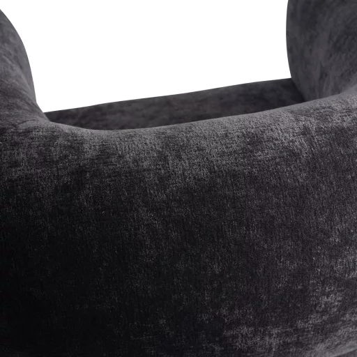 Antracit színű lounge fotel lekerekített karfákkal – modern design karosszék