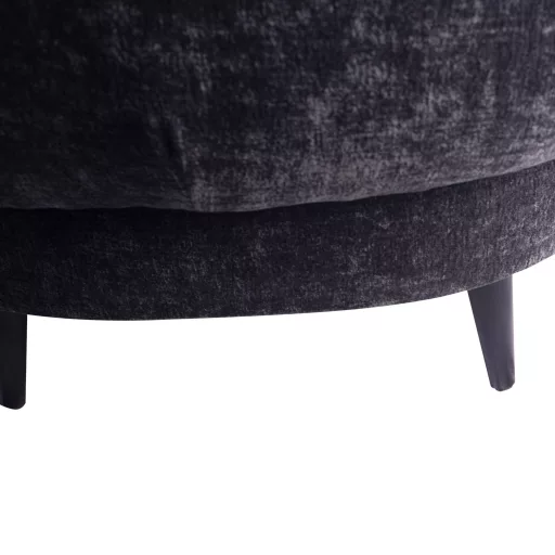 Antracit színű lounge fotel lekerekített karfákkal – modern design karosszék