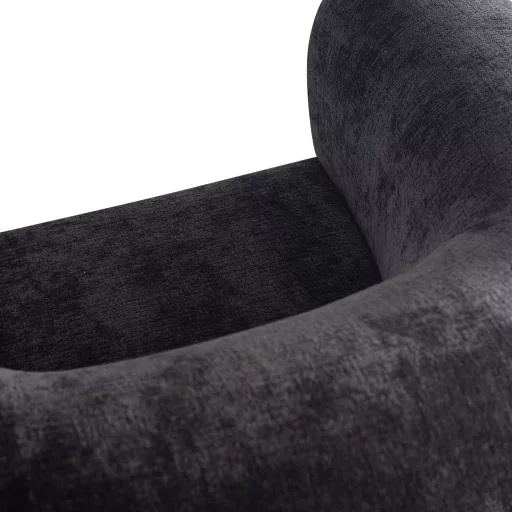 Antracit színű lounge fotel lekerekített karfákkal – modern design karosszék