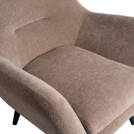 Krém lounge fotel fekete lábakkal – modern design karosszék
