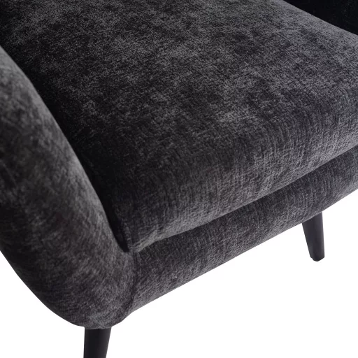 Sötétszürke lounge fotel karfákkal – modern design karosszék