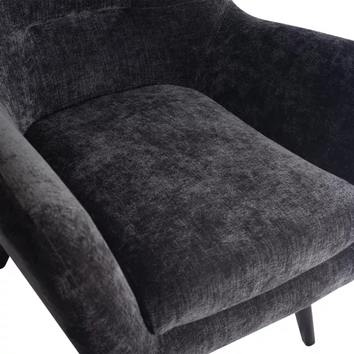 Sötétszürke lounge fotel karfákkal – modern design karosszék