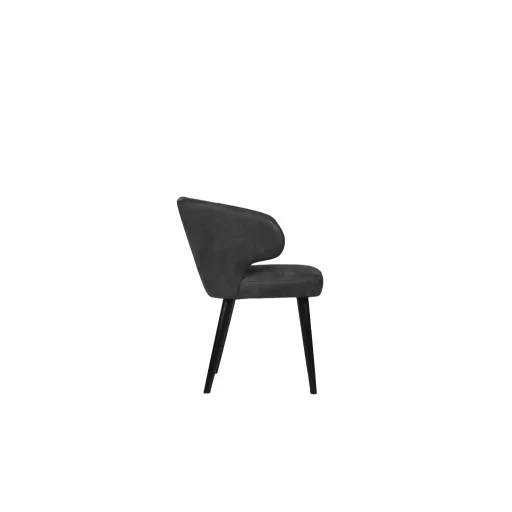Kárpitozott design szék –Antracit, fekete lábakkal