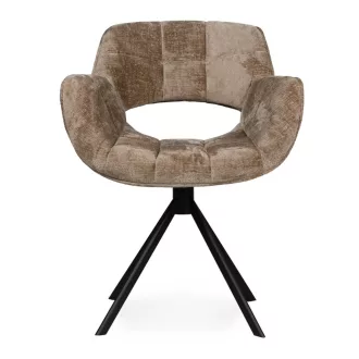   Forgatható karfás design szék – Patchwork kárpitozás, fekete talppal