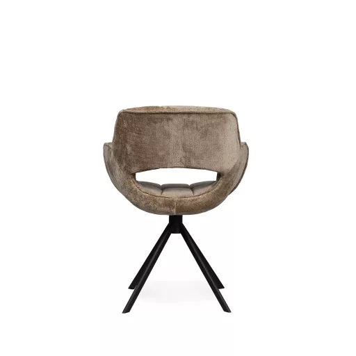 Forgatható karfás design szék – Patchwork kárpitozás, fekete talppal