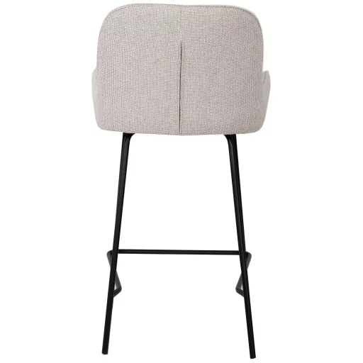 Texturált design bárszék – Krém szín, fekete fém lábakkal