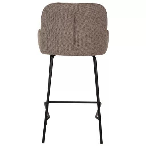 Texturált design bárszék – Beige szín, fekete fém lábakkal
