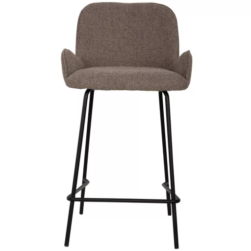 Texturált design bárszék – Beige szín, fekete fém lábakkal