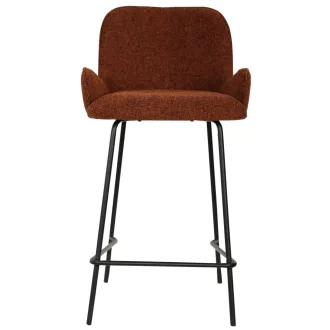   Texturált design bárszék – Taupe szín, fekete fém lábakkal