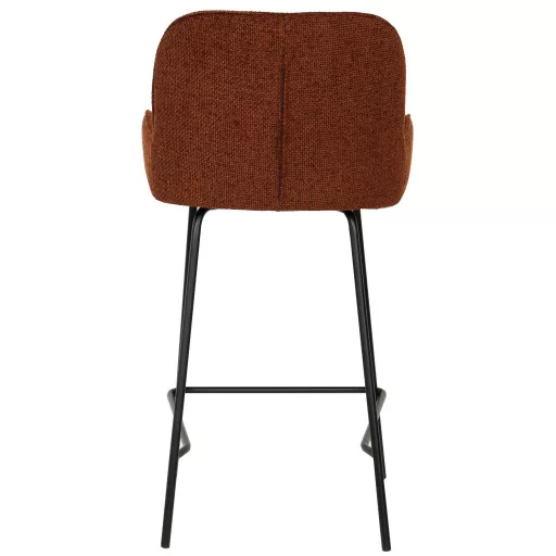 Texturált design bárszék – Taupe szín, fekete fém lábakkal