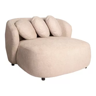   Krém lounge fotel díszpárnákkal – modern design karosszék nappaliba