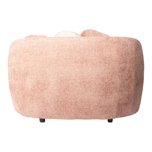 Púderrózsaszín lounge fotel díszpárnákkal – modern design karosszék