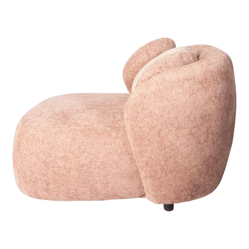 Púderrózsaszín lounge fotel díszpárnákkal – modern design karosszék