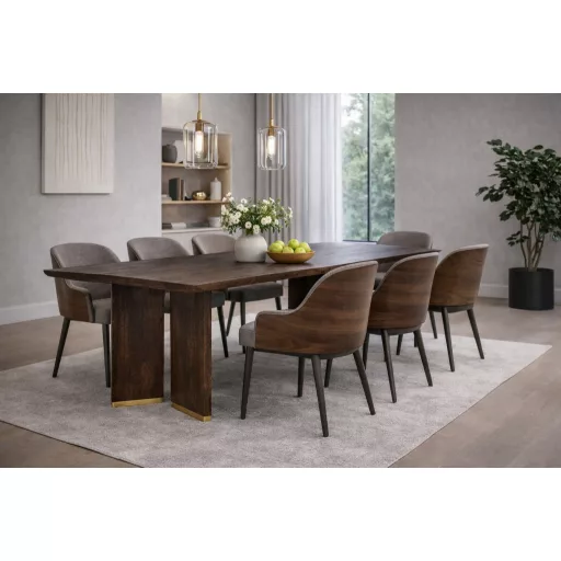 Prémium mangófa étkezőasztal fém lábakkal – 200×100 cm modern design étkezőasztal