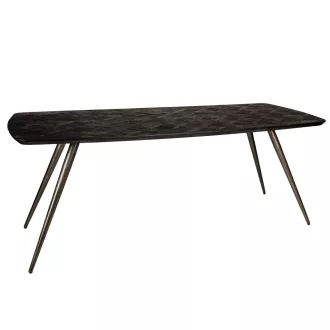   Prémium akácfa étkezőasztal fém lábakkal – 240 cm | Modern design
